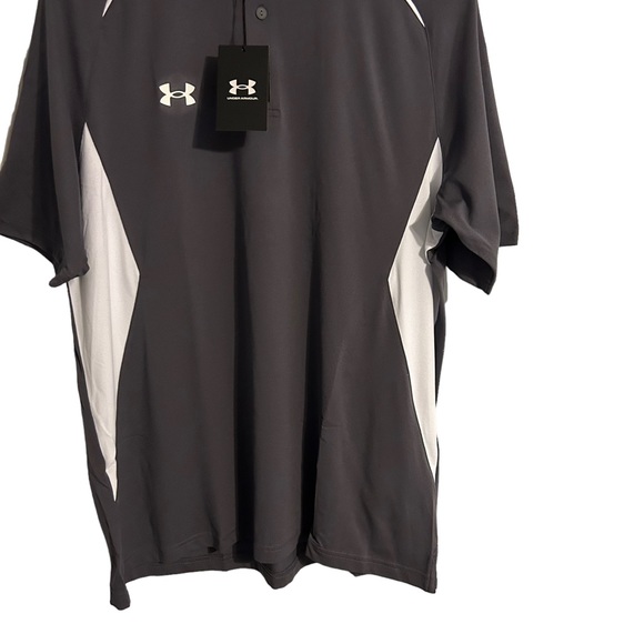 Under Armour Men’s Golf Title Polo Loose Grey/White Size Large NWT - Picture 3 of 7